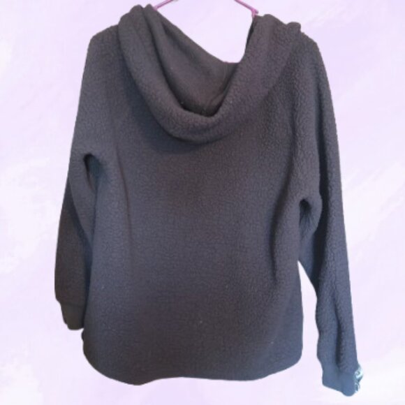 PINK Victoria's Secret fleece hoodie quarter zip sweater in gray, black silver S - Picture 2 of 11